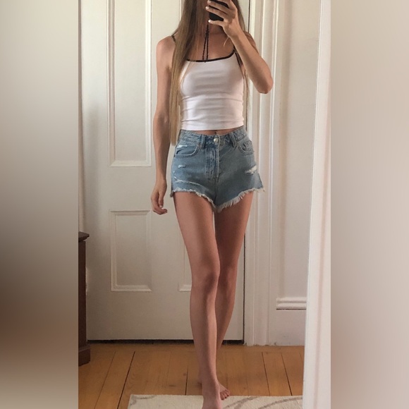 Stradivarius High Waisted Denim Shorts size 02 eu 34 - Picture 2 of 11